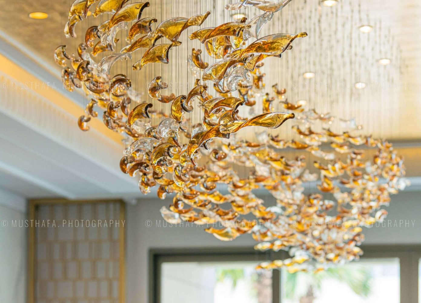 Dubai Villa Interior Photographer UAE Photography Fit Out chandelier ceiling lighting installation 09