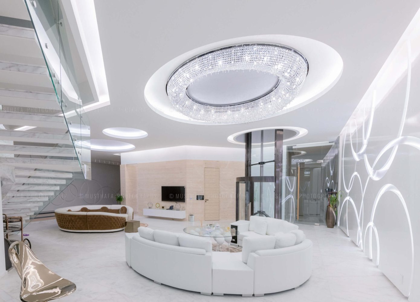 Kuwait Villa Interior Photography Dubai UAE Photographer Fit Out chandelier ceiling lighting Decor 09